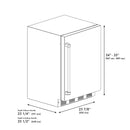 ZLINE Autograph 24-Inch Touchstone Beverage Fridge with Stainless Steel Door and Bronze Helix Handle (RBSOZ-ST-24-KCB)