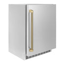 ZLINE Autograph 24-Inch Touchstone Beverage Fridge with Stainless Steel Door and Bronze Helix Handle (RBSOZ-ST-24-KCB)