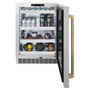 ZLINE Autograph 24-Inch Touchstone Beverage Fridge with Stainless Steel Door and Gold Helix Handle (RBSOZ-ST-24-KG)