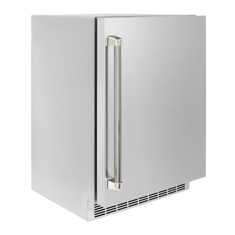 ZLINE Autograph 24-Inch Touchstone Beverage Fridge with Stainless Steel Door and Nickel Helix Handle (RBSOZ-ST-24-KPN)