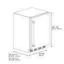 ZLINE Autograph Edition 24-Inch Touchstone 151 Can Indoor/Outdoor Beverage Fridge With Solid Stainless Steel Door And Matte Black Handle (RBSOZ-ST-24-MB)