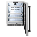 ZLINE Autograph Edition 24-Inch Touchstone 151 Can Indoor/Outdoor Beverage Fridge With Solid Stainless Steel Door And Matte Black Handle (RBSOZ-ST-24-MB)