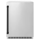 ZLINE Autograph Edition 24-Inch Touchstone 151 Can Indoor/Outdoor Beverage Fridge With Solid Stainless Steel Door And Matte Black Handle (RBSOZ-ST-24-MB)