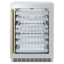 ZLINE Autograph Edition 24-Inch Touchstone Dual Zone 44 Bottle Indoor/Outdoor Wine Cooler With Stainless Steel Glass Door And Polished Gold Handle (RWDOZ-GS-24-G)