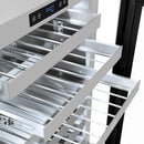 ZLINE Autograph 24-Inch Touchstone Dual Zone Wine Cooler with Stainless Steel with Glass Door & Bronze Helix Handle (RWDOZ-GS-24-KCB)