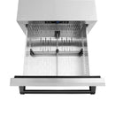ZLINE Autograph Edition 24-Inch Touchstone Refrigerator Drawer in DuraSnow Stainless Steel and Matte Black Handles (RDSOZ-SN-24-MB)