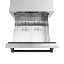 ZLINE Autograph Edition 24-Inch Touchstone Refrigerator Drawer in DuraSnow Stainless Steel and Matte Black Handles (RDSOZ-SN-24-MB)