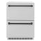 ZLINE Autograph Edition 24-Inch Touchstone Refrigerator Drawer in DuraSnow Stainless Steel and Matte Black Handles (RDSOZ-SN-24-MB)