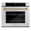 ZLINE Autograph 30-Inch True Convection Single Wall Oven in Satin Steel with Bronze Helix Handle (WASSZ-30-KCB)
