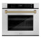 ZLINE Autograph 30-Inch True Convection Single Wall Oven in Satin Steel with Bronze Helix Handle (WASSZ-30-KCB)