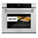 ZLINE Autograph 30-Inch True Convection Single Wall Oven in Satin Steel with Nickel Helix Handle (WASSZ-30-KPN)