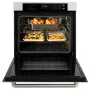 ZLINE Autograph 30-Inch True Convection Single Wall Oven in Satin Steel with Nickel Helix Handle (WASSZ-30-KPN)