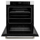 ZLINE Autograph 30-Inch True Convection Single Wall Oven in Satin Steel with Nickel Helix Handle (WASSZ-30-KPN)