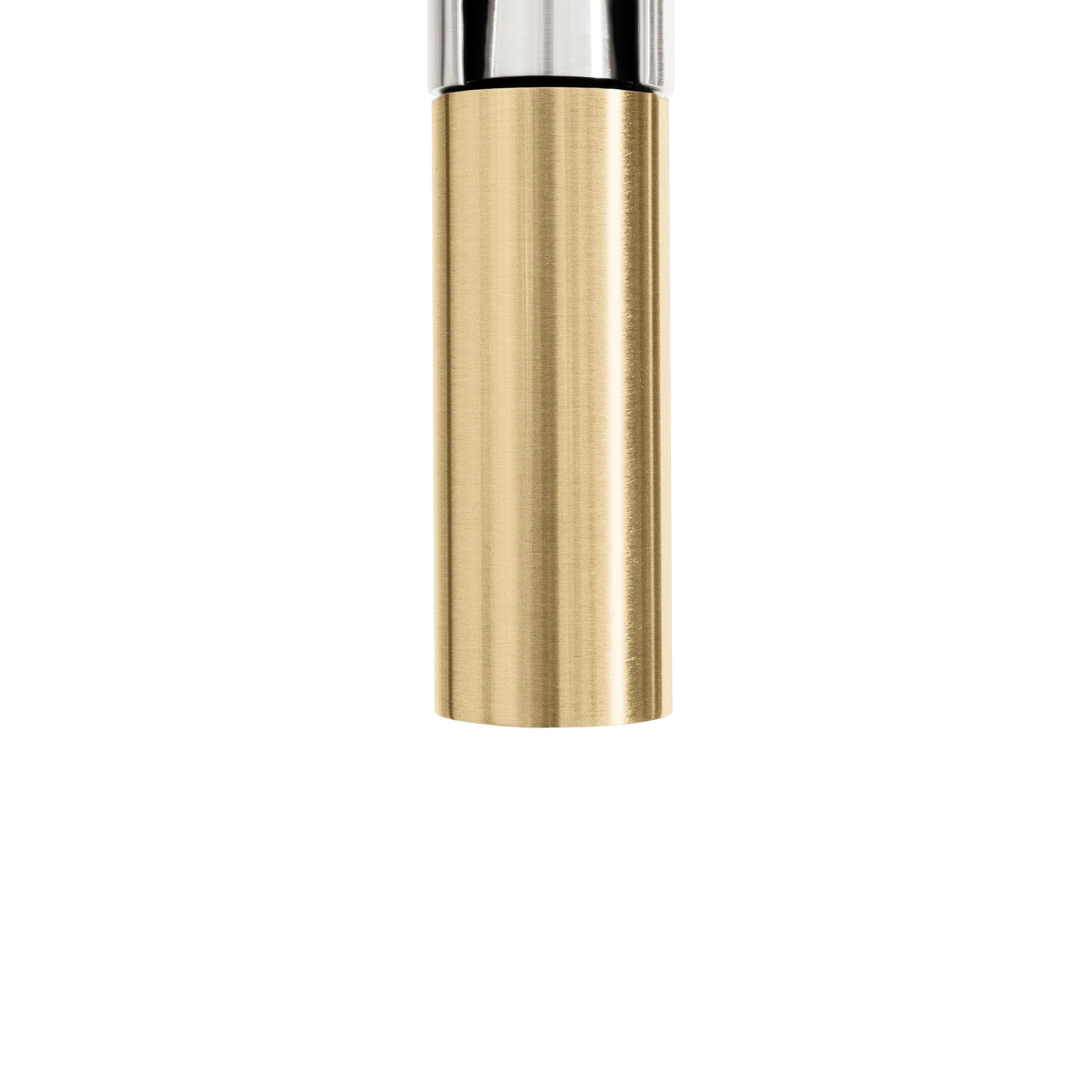 Champagne bronze faucet sprayer head with smooth cylindrical surface and chrome collar
