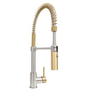 ZLINE Autograph Edition Sierra Pull Down Spring Single Handle Kitchen Faucet in Brushed Nickel and Champagne Bronze (SRA-KF-ZBNCB)