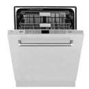 ZLINE Autograph 24-Inch Monument 3rd Rack Dishwasher with Polished Nickel Helix Handle, 45dBa (DWMTZ-30424-KPN)