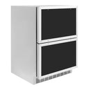 ZLINE Autograph Edition 24-Inch Touchstone 168 Can Outdoor-Rated Dual Refrigerator Drawer with Panel-Ready Doors and Champagne Bronze Handles  (RDSPOZ-24-CB)