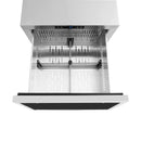 ZLINE Autograph Edition 24-Inch Touchstone 168 Can Outdoor Rated Dual Refrigerator Drawer with Panel-Ready Doors and Matte Black Handles (RDSPOZ-24-MB)