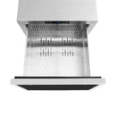 ZLINE Autograph Edition 24-Inch Touchstone 168 Can Outdoor Rated Dual Refrigerator Drawer with Panel-Ready Doors and Matte Black Handles (RDSPOZ-24-MB)