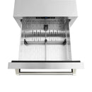 ZLINE Autograph 24-Inch Touchstone Refrigerator Drawer with Steel Doors & Nickel Helix Handles (RDSOZ-ST-24-KPN)