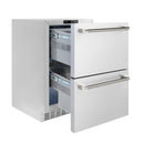 ZLINE Autograph 24-Inch Touchstone Refrigerator Drawer with Steel Doors & Nickel Helix Handles (RDSOZ-ST-24-KPN)