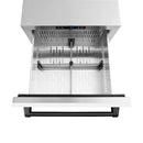 ZLINE Autograph Edition 24 In-Inch Touchstone Refrigerator Drawer in White Matte and Matte Black Handles (RDSOZ-WM-24-MB)