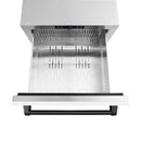 ZLINE Autograph Edition 24 In-Inch Touchstone Refrigerator Drawer in White Matte and Matte Black Handles (RDSOZ-WM-24-MB)