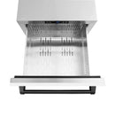 ZLINE Autograph Edition 24 In-Inch Touchstone Refrigerator Drawer in White Matte and Matte Black Handles (RDSOZ-WM-24-MB)