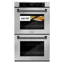 ZLINE 30-Inch Autograph Edition Professional True Convection Double Wall Oven with Air Fry and Self Clean in Stainless Steel with Matte Black Handles (WADZ-30-MB)