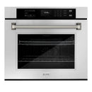 ZLINE Autograph 30-Inch True Convection Single Wall Oven in Stainless Steel & Nickel Helix Handle (WASZ-30-KPN)
