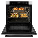 ZLINE 30-Inch Autograph Edition Professional True Convection Single Wall Oven with Air Fry and Self Clean in Stainless Steel with White Matte Door and Matte Black Handle (WASZ-WM-30-MB)