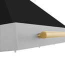 ZLINE Autograph Edition 36-Inch Fingerprint Resistant Satin Stainless Steel Range Hood with Black Matte Shell and Champagne Bronze Handle (KB4SNZ-BLM36-CB)