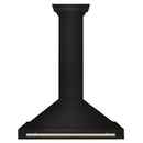 ZLINE 5-Piece Appliance Package - 36-Inch Legacy Dual Fuel Range, Wall Mount Range Hood, 36-Inch French Door Refrigerator, Dishwasher, and 30-Inch Microwave Drawer in Black Stainless Steel with Gold Accents