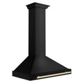 ZLINE 36-Inch Autograph Edition Black Stainless Steel Wall Mount Range Hood with Gold Handle (BSKB4Z-36-G)