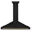 ZLINE 48-Inch Autograph Edition Outdoor Black Stainless Steel Wall Mount Range Hood with Champagne Bronze Handle (BSKB4Z-48-CB)