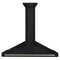 ZLINE 48-Inch Autograph Edition Outdoor Black Stainless Steel Wall Mount Range Hood with Champagne Bronze Handle (BSKB4Z-48-CB)