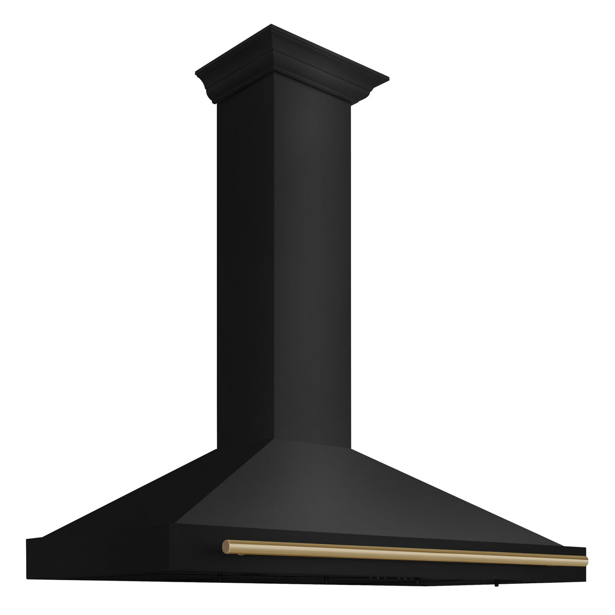 ZLINE 48-Inch Autograph Edition Outdoor Black Stainless Steel Wall Mount Range Hood with Champagne Bronze Handle (BSKB4Z-48-CB)