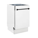 ZLINE Autograph Edition 18-Inch Compact 3rd Rack Top Control Dishwasher in White Matte with Matte Black Handle, 51dBa (DWVZ-WM-18-MB)