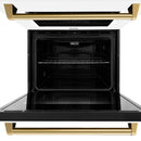 ZLINE 30-Inch Autograph Edition Professional True Convection Double Wall Oven with Air Fry and Self Clean in Stainless Steel with White Matte Doors and Polished Gold Handles (WADZ-WM-30-G)