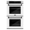 ZLINE Autograph Edition 30-Inch Professional True Convection Double Wall Oven with Air Fry and Self Clean in Stainless Steel with White Matte Doors and Matte Black Handles (WADZ-WM-30-MB)