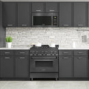 ZLINE 2-Piece Appliance Package - 30-Inch Rangetop and Over-the-Range Microwave with Modern Handle in Black Stainless Steel (2KP-RTBOTR30)