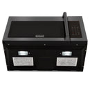 ZLINE 30-Inch 1.5 cu. ft. Over the Range Microwave in Black Stainless Steel with Traditional Handle and Set of 2 Charcoal Filters (MWO-OTRCFH-30-BS)