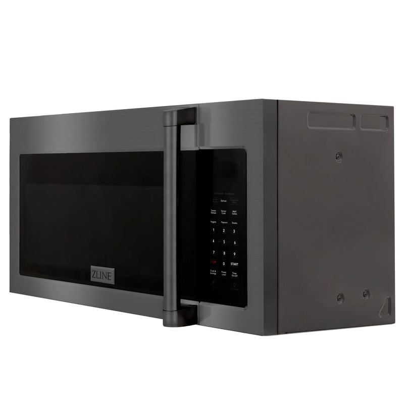 ZLINE Over The Range Microwave Oven In Black Stainless Steel With Traditional Handle (MWO-OTR-H-30-BS)