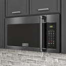 ZLINE 30-Inch 1.5 cu. ft. Over the Range Microwave in Black Stainless Steel with Traditional Handle and Set of 2 Charcoal Filters (MWO-OTRCFH-30-BS)