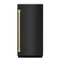 ZLINE Autograph Edition 15-Inch Touchstone Clear Cube Ice Maker with Drain Pump in Black Stainless Steel and Champagne Bronze Handle (ICCDZ-BS-15-CB)