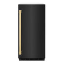 ZLINE Autograph Edition 15-Inch Touchstone Gourmet Ice Maker with Drain Pump in Black Stainless Steel and Gold Handle (IGMDZ-BS-15-G)
