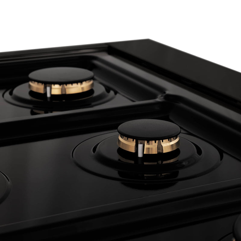 ZLINE 3-Piece Appliance Package - 48-Inch Rangetop, Double Wall Oven, and Convertible Wall Mount Range Hood in Black Stainless Steel (3KP-RTBRH48-AWD)