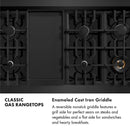 ZLINE 48-Inch Classic Gas Rangetop with 8 Burners And Porcelain Cooktop In Black Stainless Steel (RTB2-48)