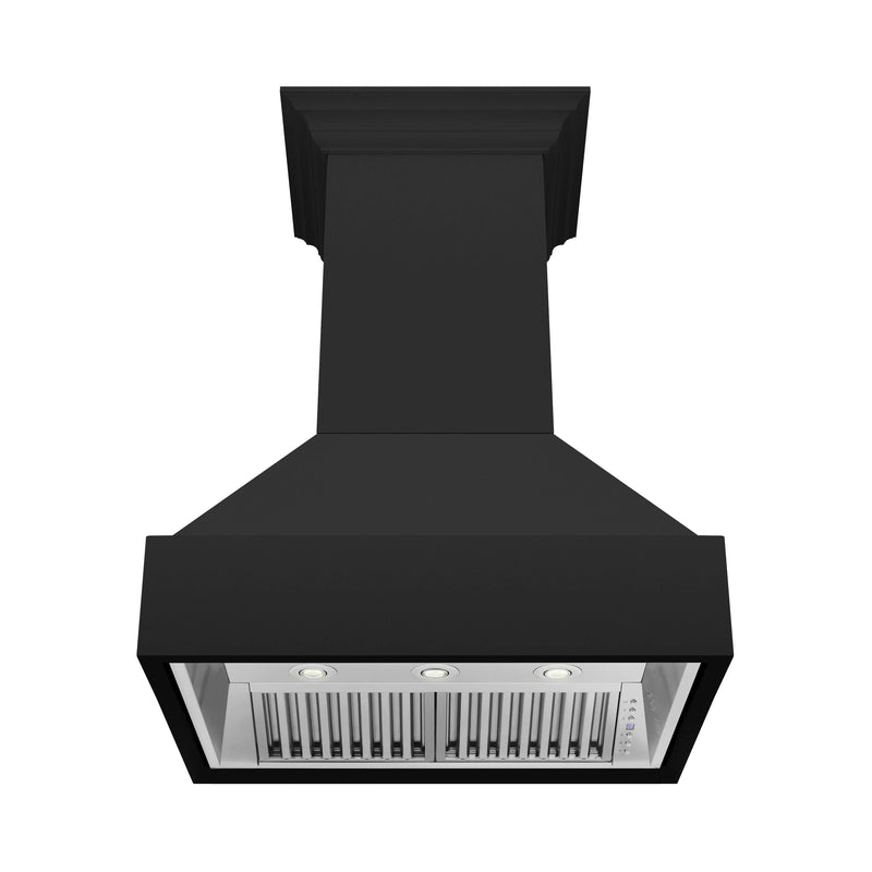 ZLINE 30-Inch Wooden Wall Mount Range Hood in Rustic Black Finish (355CC-30)