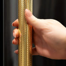 ZLINE Autograph 60-Inch Black Stainless Steel Built-In Refrigerator w/ Gray Interior and Gold Helix Handles (GRBIVZ-BS60KG)